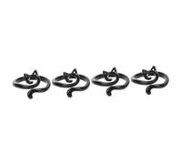 FRCOLOR 4 Piezas Anillo De Gato Anillos Para Mujeres Anillos De Mujer Joyas De Anillo Femenino Abiertos Ajustables Para Mujer De Joyas Chicas Aleación Negro