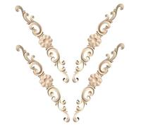 FRCOLOR 4 piezas Appliques de Madera Maciza Tallada Molduras Decorativas para Muebles Adhesivos para Puertas de Armario Camas y Armarios Fáciles de Instalar Resistentes y Versátiles para