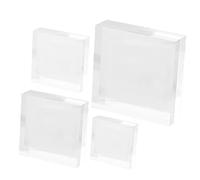 FRCOLOR 4 Piezas Bloques Acrílicos para Exhibición de Joyas Organizador Compacto con para Anillos Collares y Pulseras Base Suave sin Rayaduras para Uso Fotografía y Exhibidores de