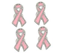 FRCOLOR 4 Piezas Broche de cinta roja de diamante completo mama Vaya palabras pinnies conciencia color alfiler Pasador de broche pin de solapa de evento de caridad Pines de solapa aleación