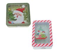 FRCOLOR 4 Piezas caja de lata navideña decoração christmas decor embalaje para hornear Recipientes para llevar de panadería cajas de dulces de navidad cajas de de navidad rojo