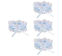 FRCOLOR 4 Piezas De Liga Para Cinturón Para Mujer Banda Blanca Para Muslo Para Despedida De Soltera Ligas Para Fiesta De Boda Ligas Para De Boda Liga De Novia Liga De