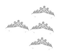 FRCOLOR 4 Piezas diadema barroca coronas navideñas guirnaldas navideños fiesta plateada de rhinestones de boda para la novia nupcial diamantes de imitación