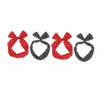 FRCOLOR 4 Piezas Diadema De Lunares Cintas Para El Cabello Para Mujeres Diademas Para Mujeres Diademas De Yoga Pañuelo De Punto Rojo Diademas De Lazo Para Niñas Alambre De Hierro