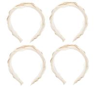 FRCOLOR 4 Piezas Diadema De Organza Diademas Acolchadas Para Joyas De Moda Diadema Para Niñas Lazos Para El Cabello Trenzados Diademas Para Diadema Enjoyada Organdí