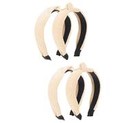 FRCOLOR 4 Piezas diadema diademas elásticas para niñas diademas pelo trenzado coleteros scrunchies tiara diadema con lazo tocados rafia gracia venda peluca sombrerería Perder