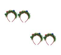 FRCOLOR 4 Piezas Guirnalda De Cabeza De Vacaciones Diadema De Adorno Navideño Artículos De Novedad Navideña Adornos Para Arboles De Navidad Cabeza De Navidad Bopper Gafas De Navidad Green