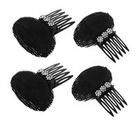 FRCOLOR 4 Piezas Horquilla Decoración De Boda Velo De Novia Catedral Peine De Cabello De Boda Decoraciones De Boda Señora Decoración Peineta Con De Imitación Black Resina.