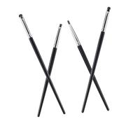 FRCOLOR 4 Piezas Juego De Brochas Para Sombras De Ojos Frente Brillantina Bigudí Pincel Hacer Lápiz De Cejas Sombra Pinza Rizadora De Pestañas Eléctrica Equipo Gel Black Mango De Madera