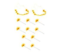 FRCOLOR 4 Piezas juego de cartas horquilla de flor banda de pelo de flores diadema de girasol tocado floral diademas hair clips hair pin horquilla de girasol pinza de pelo de flores tela