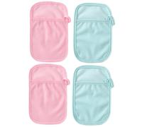 FRCOLOR 4 piezas Manoplas de Baño para Niña Doble Cara Suave y Absorbente Algodón y Poliéster Higiene Delicada para Recién Nacidos y Niñas Ligeras y Duraderas para Color Color Aleatorio