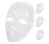 FRCOLOR 4 Piezas Máscara Blanca Plástica para Pintar Unidades Ligera para Cosplay Fiestas y Disfraces para Eventos y Maquillaje DIY