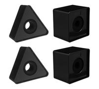 FRCOLOR 4 Piezas Mic Logo Flag Station Abs Microphone Cube Holders Portable Triangle Square Interview Mic Logo Box For Visibility