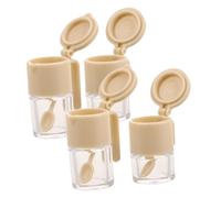 FRCOLOR 4 Piezas Mini Frascos Condimentos para Casita de Muñecas Botes Especias Pequeños Tarros Azúcar Sal para Cocina Miniatura Accesorios Decorativos Detallados