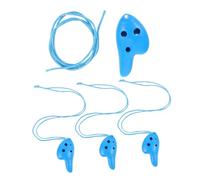 FRCOLOR 4 piezas Mini Ocarina de Plástico para Instrumento Musical para Principiantes para Aprendizaje y Práctica de Color Azul