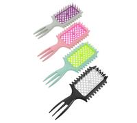 FRCOLOR 4 Piezas Peine Desenredante Antiestático para Cabello Rizado Cepillo Masajeador de Cabelludo Peine de Rejilla Hueca para Cabello Seco y Mojado Accesorios Portátiles para Estilismo