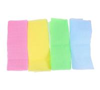 FRCOLOR 4 Piezas Toalla Exfoliante de Espalda de Nylon de Amarillo Verde Azul Rosa para Ducha Corporal Relajación Muscular y Circulación Sanguínea