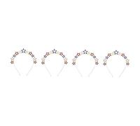 FRCOLOR 4 Unidades Día de la Independencia Diadema de Estados Unidos Diadema de Plata 4 de Julio Accesorios para el Cabello Diadema Estrella Día De La Independencia Aleación Sensible