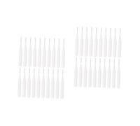 FRCOLOR 40 cepillos para cejas con tapa, cepillo de maquillaje para niñas, cepillo de maquillaje para niñas, cepillo interdental de nailon, rizado
