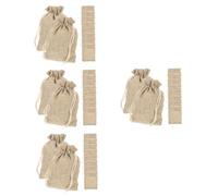 FRCOLOR 40 Piezas Bolsillo Con Cordón De Arpillera Bolsa Con Cordón Bolsas De Navidad Bolsas De Muselina Bolsa De Maquillaje Para Viajar Bolsas Organizadoras De Viaje Lino Light Brown
