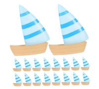 FRCOLOR 40 Piezas Mini Sailboat Ornaments Mediterranean Style Nautical Home Decor For Fairy Garden Micro Landscaping Beach Party Ocean Theme