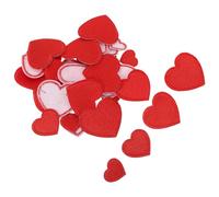 FRCOLOR 40 Piezas Parches Termoadhesivos de Corazón Rojo Bordados en Poliéster Múltiples Tamaños para Reparación y Decoración de Ropa como Jeans y Camisetas en San Valentín