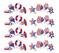 FRCOLOR 48 Dijes Decorativos de Bandera Estadounidense de Aleación de Zinc para Joyería Diy, Set de 48 Piezas Colgantes para Pulseras, Collares y Pendientes, Accesorios Creativos