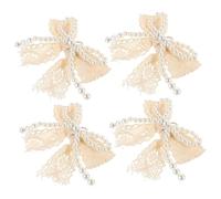 FRCOLOR 4piezas Adornos Para Zapatillas Deportivas Con Lazo De Perlas Accesorios Decorativos Para Zapatos De Vestir Bolsos y Llaveros De Decoración Con Encaje y Hebillas Para Ocasiones