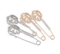 FRCOLOR 4piezas Broches De De Cristal Para Mujeres y Niñas Alfileres De Seguridad Para Ropa Chaquetas Faldas y Suéteres Accesorios Brillantes Para Ocasiones Especiales