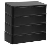 FRCOLOR 4piezas Caja De Almacenamiento Metálica Rectangular Contenedor De Hojalata Vacía Mini Caja De Hojalata Portátil