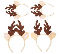 FRCOLOR 4piezas Diadema de Asta de Ciervo Navideña Accesorios Decorativos Cabello Lindas Diademas para Fiesta para Mujeres y Niñas