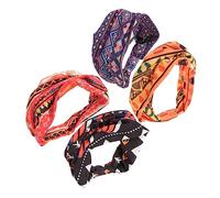 FRCOLOR 4piezas Diademas Africanas Pelo Diademas De Yoga Estampado Africano Práctica y