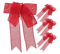 FRCOLOR 4piezas Embalaje de Obsequio Lazo Lazo Grande de Cinta para Decoración Navideña Grande de Decorativo para Árbol Adornos de Rústicos para Manualidades para Envolver Regalos