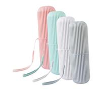 FRCOLOR 4piezas Estuche Compacto para Cepillo y Pasta De Dientes Portacepillos De Viaje Resistente y Duradero