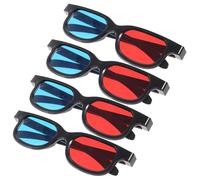 FRCOLOR 4piezas Gafas Para Películas Compatible Smartphones Computadoras Televisores y Proyectores Marco Plástico Rojo y Azul Para Hombres y Mujeres Experiencia Realista