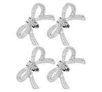 FRCOLOR 4piezas Hebillas para Zapatos de Mujer Gemas de Imitación Clips para Sandalias Lazo y Hebillas para Zapatos de Boda Decoración Desmontable para Fiestas y Ocasiones Especiales
