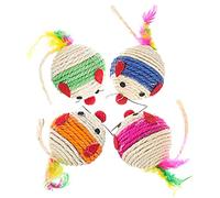 FRCOLOR 4piezas Juguete para Gatos Bola De Sisal y Ratón para Arañar Estimulación Mental y Física para Gatitos para y Ejercicio