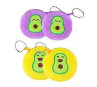 FRCOLOR 4piezas Monedero De Dibujos Animados para Estuche Pequeño De Felpa para Auriculares Bolso De Viaje para Niñas Diseño De Aguacate Funda De Monedas