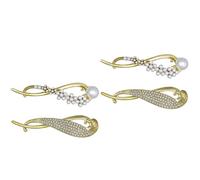 FRCOLOR 4piezas Para Cabello Brillantes y Perlas Accesorios De Moda Para Coletas Sujetadores De Pelo Para Mujeres Clips De De Metal Color Elegante