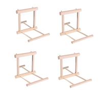 FRCOLOR 4piezas Percha De Madera para Pájaros con Espejo y Juguetes De Jaula Accesorios para Periquitos Cacatúas y Estación De Interactiva y Decorativa para Aves