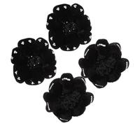 FRCOLOR 4piezas Redes Para Moños De Mujer Accesorios De Cabello Elegantes Para Danzar y Diseño De Terciopelo Negro Brillantes Para Eventos Formales y Ceremonias