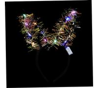 FRCOLOR 5 Diademas Negras Orejas de Conejo LED para Fiesta, Diseño Cómodo y Material de Tela, para Fotografiar con Amigos