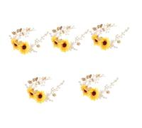 FRCOLOR 5 Elegantes Diademas De Aleación Con Diseño De Girasol Para Bodas Delicadas Diademas Para Novias Y Fiestas.