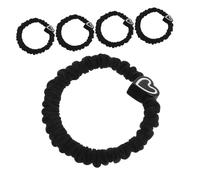 FRCOLOR 5 Gomas Elásticas para Cabello sin Daño Forma de Corazón, Soporte Duradero para Bandas Elásticas, Accesorios Pelo Mujer para Fiestas y Fotos