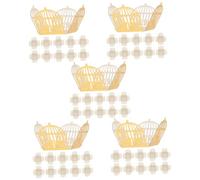 FRCOLOR 5 Juegos Caja De Embalaje Chocolate Chocolatinas Bombona Box Bombons Envoltorios De Trufa Sostenedor Del Envoltorio De Trufa De Fiesta Papel Golden 50 Uds * 5