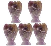 FRCOLOR 5 Piezas Adorno de ángel de cristal adornos para jardin Decoración de ángel de cristal sentido angelical figura de ángel tallada su estatua de ángeles de cristal pequeños cristales