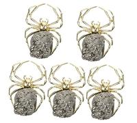 FRCOLOR 5 Piezas arañas falsas de halloween decoración halloween decoración de halloween figuras de juguete de araña decoración de araña halloween decoracion artesanía de piedra de cristal