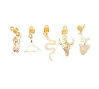 FRCOLOR 5 Piezas Diadema Horquilla Retro Anillos para Trenzas Espiral Joyería Vikinga para Trenzas Anillos de Aleación para Rastas para Extensiones de Cabello para Estilo de Cabello