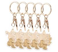 FRCOLOR 5 Piezas Llavero Conejo Dorado fiesta etiqueta Party favors Lindo llavero colgante de llave de conejo llavero año nuevo Keychains de animales llavero año conejo aleación