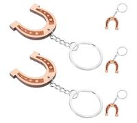 FRCOLOR 5 Piezas Llavero de Madera Forma de Beige para Bolso, Accesorio Rústico Estilo Occidental Función de Fácil Identificación y Atractivo Especial para Aficionados los Caballos